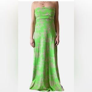Lilly Pulitzer Coral Reef Strapless Maxi Dress Size L.
